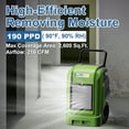 thumbnail image 4 of ALORAIR  Commercial Dehumidifier with Pump Drain Hose, 190 Pints Smart WiFi Industrial Dehumidifier Large Capacity for Basements, Garages, Mall & Job Sites, 5 Years Limited Warranty, Green, 4 of 9