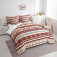 thumbnail image 3 of Manfei Boho bohemian 7pcs Bedding Comforter Set,Retro Aztec Geometric Queen Bedding Sets,Brown Beige Queen Sheet Sets For Men Women,Luxury Bedroom Decor Reversible, 3 of 8