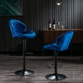 thumbnail image 2 of Stools Set Of 2 Adjustable Barstools With Back And Footrest, Counter Height Chairs For Kitchen, Pub Blue, 2 of 7