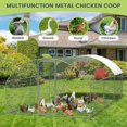thumbnail image 5 of 2025 New Large Metal Chicken Coop, Outdoor Wire Mesh Poultry Cage with 4 Corner Reinforcement Ribs, 210D Anti-Uv Rain Cloth, Animal House for Backyard Hen,Dog Rabbit, Duck, Quail, Goat, 5 of 7