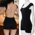 thumbnail image 2 of Elainilye Fashion Body Shaper Bodysuit Rompers Backless Bodysuit for Women Sleeveless Shapewear Sexy Body Sculpting,Black, 2 of 6