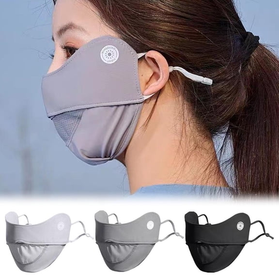 FurNest Summer UV Protection Ice Silk Sunscreen Mask for Women Breathable Mas