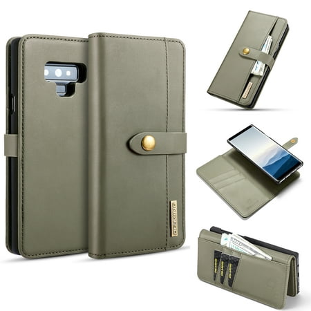Galaxy Note 9 Case Wallet, Allytech Vintage PU Leather Folio Stand Magnetic Detachable Back Cover Credit Cards Holder Money Pocket Shockproof Case Cover for Samsung Galaxy Note 9, (Best Money Back Credit Card Canada)