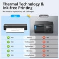 thumbnail image 3 of Impresora portátil sin tinta Gloryang para viajes, impresora térmica inalámbrica compatible con papel térmico de 8,5 x 11 pulgadas, máquina Bluetooth, incluye estuche de transporte y kit de 3 rollos d, 3 of 4