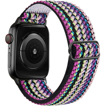 LEIXIUER Stretchy Solo Loop Strap Compatible with Apple Watch Bands 38mm 40mm 41mm 45mm 44mm 42mm 49mm, Adjustable Braided Weave Nylon Band Women Men for iWatch Series 9 8 7 6 5 4 3 2 1 se ultra