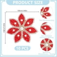 thumbnail image 2 of 10Pcs Flower Shape Hotfix Rhinestone Appliques Costume Accessories Red 88x88mm, 2 of 9