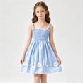 thumbnail image 2 of NAISIBABY Girls Floral Dress, Sleeveless Summer Cute Plaid Prints Smocked A-Line Casual Sundress Light Blue Size 5, 2 of 7