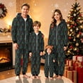 thumbnail image 4 of Family Matching Christmas Onesie Pajama, Hooded Full Zip Long Sleeve Jumpsuit, Allover Colorful Christmas Tree Print, Pajama for Women Men, 4 of 8