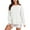 White, variant on Luniro Women's Oversized Sweatshirts Casual Long Sleeve Side Slit Loose Fit Fall Pullover Shirt Tops