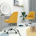 thumbnail image 5 of JOINSUN Mid-Back Vanity Chair, Adjustable Rolling Chair, Armless Modern Design for Home Office, Makeup & Small Spaces - Yellow, 5 of 8