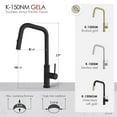thumbnail image 2 of Stylish Single Handle Matte Black Pull Down Touchless Kitchen Faucet K-150NM, 2 of 13
