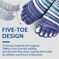 thumbnail image 2 of OpetHome 3 Pairs Colorful Striped Crew Five Toe Socks, Unisex Cotton Split Toe Athletic Socks for Daily Wear Cycling Running Large, 2 of 5