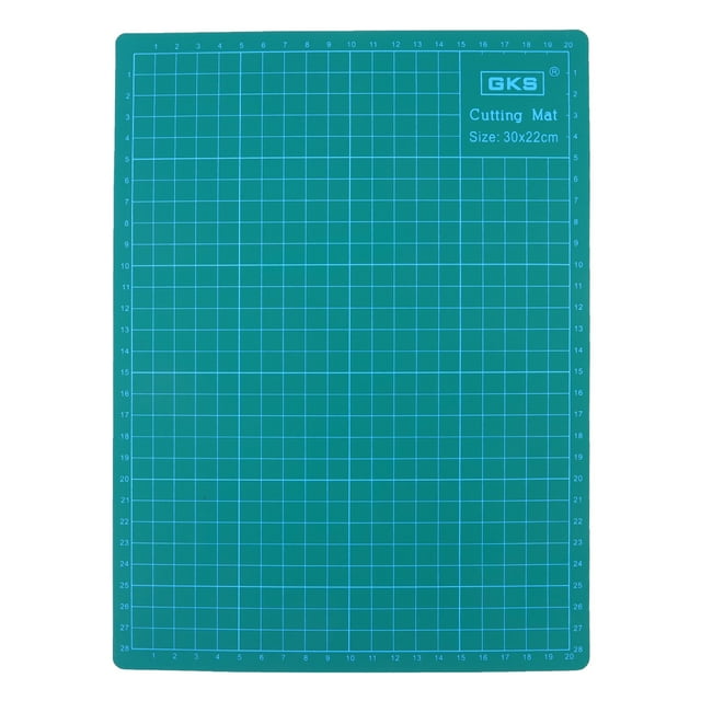 Green Self Healing Cutting Mat for Art Cutting PVC Flexible and Non Slip with Geometry Design 12x18 Inches