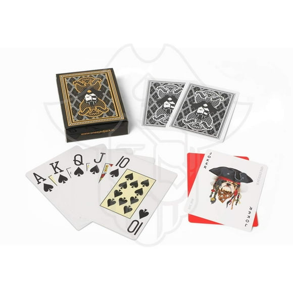 One Eyed Jack Cartes à Jouer en Plastique Premium Couleur Noire pour Adultes - 1 Lot de 52 Cartes & Coupe Gratuite - Taille Poker / Cartes de Poker de Haute Qualité & Durables / pour Fête, Cartes à Jouer