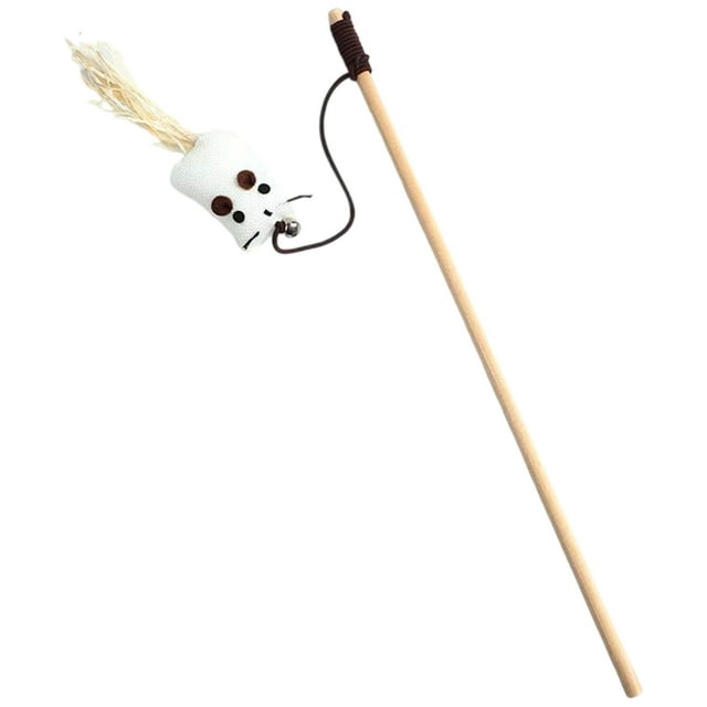 Cat Teaser Wand Feather Cat Toy Interactive Cat Toy Interactive Cat Toy with Feathers and On Wooden Stick Teaser Wand for Indoor Play Stimulates Natural Instincts