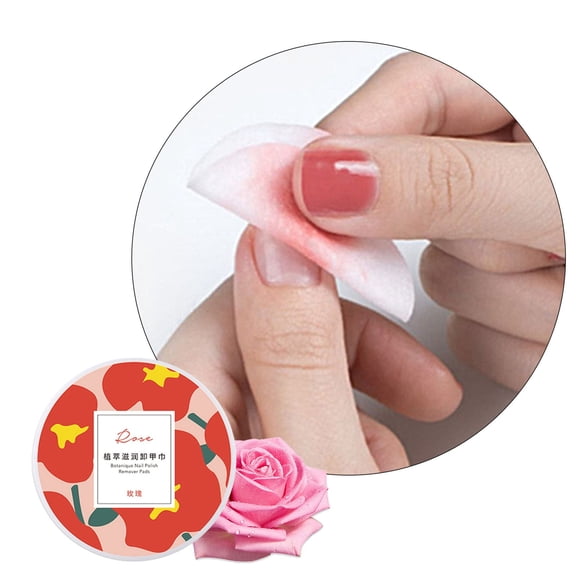 Nail Polish Remover Wipes, Romantic Rose, 48 Wipes/Box - 48Pcs Nail Cleaning Wipes, Lint-Free Polish Remover Pads for Manicure Care 15Ml, Nail Removal Supplies Easter Mother'S Day Makeup Organizers