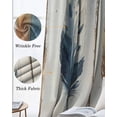 thumbnail image 3 of Blue Brown Feathers Blackout Curtains for Bedroom Living Room Darkening Curtains 63 Inches Long Boho Ombre Vintage Wooden Grain Window Curtain 2 Panels Set Window Treatment Grommet Drapes 52"x63", 3 of 9