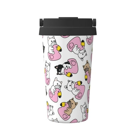 

Junzan French Bulldog Duck for Stainless Steel Vacuum Insulated Tumbler - Reusable Insulated Cold Brew Iced Coffee Cup Thermos -Gifts for Women Men Him Her