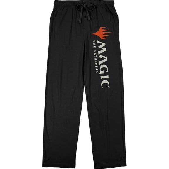 Magic the Gathering Title Logo Men's Black Graphic Sleep Pajama Pants-Small
