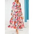 thumbnail image 3 of PRETTYGARDEN Women's Floral Maxi Dress Spring Long Sleeve V Neck Casual A Line Long Flowy Boho Party Dresses, 3 of 7
