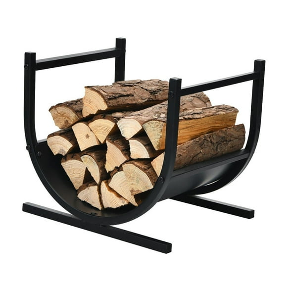 Topcobe 17" U-Shaped Firewood Rack Steel, Firewood Rack Outdoor, Fireplace Accessories
