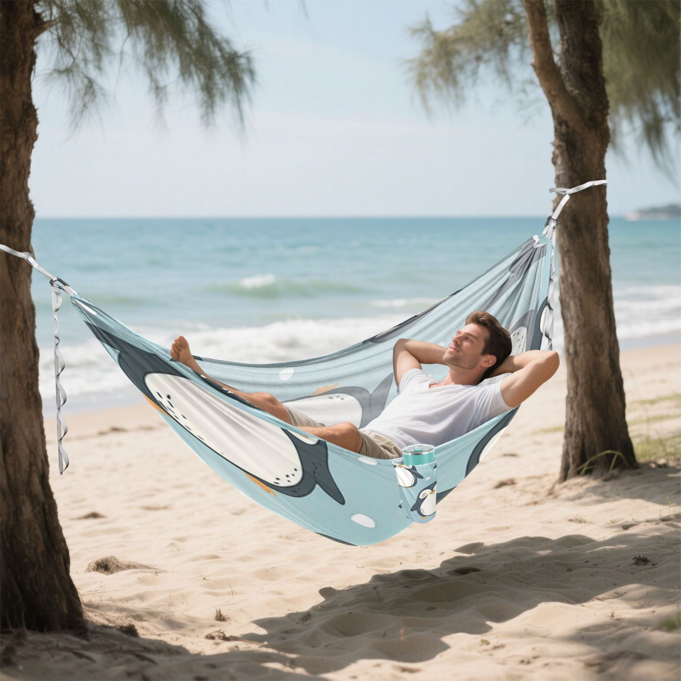 Hammock Camping Hammock Nylon Portable Hammock Travel Camping Hammock Cartoon Cute Little Penguin