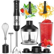 Immersion Blender, LINKChef 20-Speed 7-in-1 Hand Blender with Storage Bracket, Stick Blender with 304 Stainless Steel Blades, 600ml Beaker (Black)