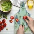 thumbnail image 3 of Floral Cutting Board, Vintage Style Roses Leaves Flower Framework Illustration Romantic Retro Design, Tempered Glass Cutting and Serving Board, Wine Bottle Shape, Blue Green Cream, by Ambesonne, 3 of 5