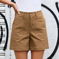 thumbnail image 4 of HAPIMO Women's Shorts High Waist Stretchy Fabric With Pockets Summer Style Stylish Look For Modern Fashion Needs Brown XXL, 4 of 9