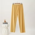 thumbnail image 2 of HVOBTTY Women's Long Pajama Pants, Pajama Pants for Women, Women's Fashion Casual Thickened Warm Loose Homewear Elastic Waist Sleepwear Pants Yellow, XL, 2 of 4