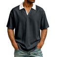 thumbnail image 2 of IhhxPro Men's V-Neck Sport Shirt Moisture-Wicking Quick Dry Tee Casual Collared Performance Athletic Fit Lightweight Breathable Summer Golf Work M-3XL, 2 of 8