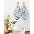 thumbnail image 2 of Blue Easter Bunny Kitchen Dish Towels for Drying Dishes Set of 2, Spring Daisy Modern Ombre Striped Waffle Weave Microfiber Hand Tea Bathroom Towels Quick Dry & Absorbent Towel 12x12, 2 of 7