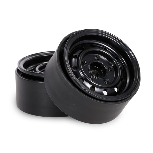 Llanta del cubo de rueda 2 piezas de metal de 1,9 pulgadas para llanta de cubo de rueda para 1/10 RC Crawler Car Compatible con SCX10 RC4WD Hsp Redcat Tamiya Hpi AXIAL DIY Reemplazo Eccomum Llanta del cubo de rueda