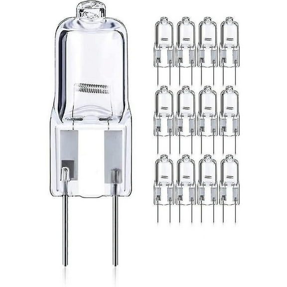 12-pcs 50w Gy6.35 / G6.35 Halogen Dimmable, 12v Bi-pin Base T4 G6.35 820lm