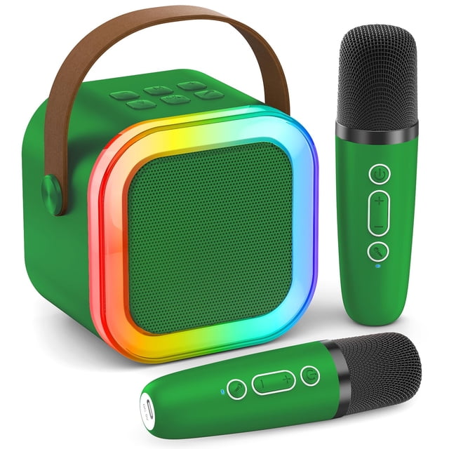 Máquina de karaoke Peski portátil Bluetooth con 2 micrófonos para niños