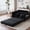Black, variant on BedLuxury 51" Foldable Loveseat with Storage Pocket, Futon Sofa Bed，Mordern Sleeper Couch for Small Space,Gray