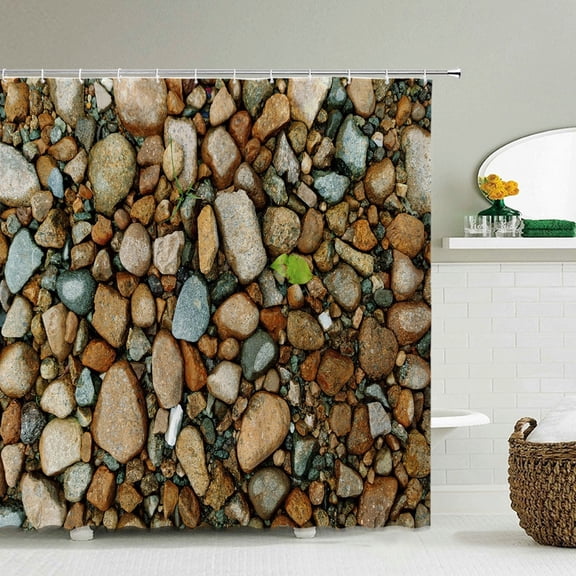 Old Rock Brick Wall Printed Shower Curtain Waterproof Washable Bathroom Decorate Curtain 3D Shower Curtains With Hook 240X180CM