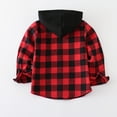 thumbnail image 7 of CAICJ98 Toddler Kids Boys Girls Flannel Hooded Plaid Shirt Baby Boy Button Down Shirt Fall Winter Clothes (Red,6-12 Months), 7 of 7