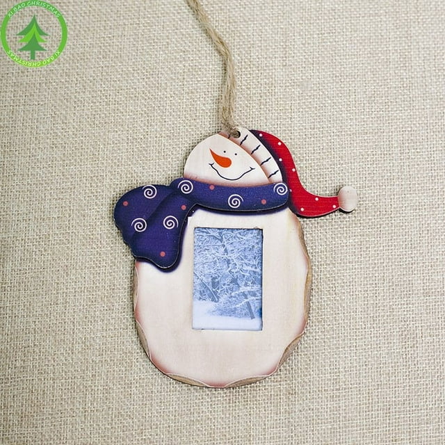 Christmas Photo Frame Old Man Snowman Picture Holder Hanging Decor Holiday Ornament Accessories