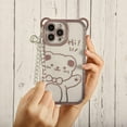 thumbnail image 2 of iPhone 12 Pro Max Bear Case, Clear Cute Sparkle Transparent Soft TPU Stylish Plating Pattern Luxury Case Cover with Lovely Strap Bracelet Chain Women Girls Case for iPhone 12 Pro Max-Pink, 2 of 14