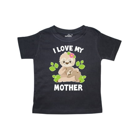 

Inktastic Cute Sloth I Love My Mother with Green Leaves Gift Toddler Boy or Toddler Girl T-Shirt