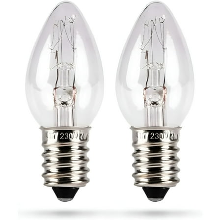 HIBIBUD 2-Pack 7W E14 Night Light Bulbs for Salt Lamps,Sewing Machines&Showcases - 40 Lumens Mini Bulbs