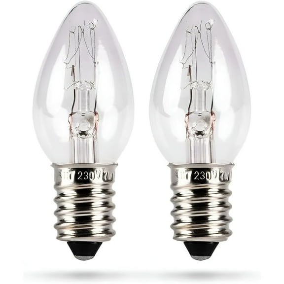 HIBIBUD 2-Pack 7W E14 Night Light Bulbs for Salt Lamps,Sewing Machines&Showcases - 40 Lumens Mini Bulbs