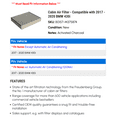 thumbnail image 2 of Cabin Air Filter - Compatible with 2017 - 2020 BMW 430i 2018 2019, 2 of 2