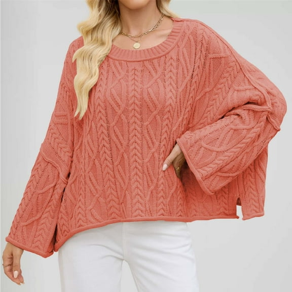 Women'S Sweaters Long Sleeve Pullover Crew Neck Sweaters Womens Lightweight Sweaters Women Fall Tops Trendy Tops