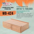 thumbnail image 2 of U.S. Art Supply Caja de almacenamiento para marcadores de bolígrafos pastel de madera de artista con 4 cajones - Construcción de madera dura de olmo 5 compartimentos por cajón - Ideal para pasteles, b, 2 of 5