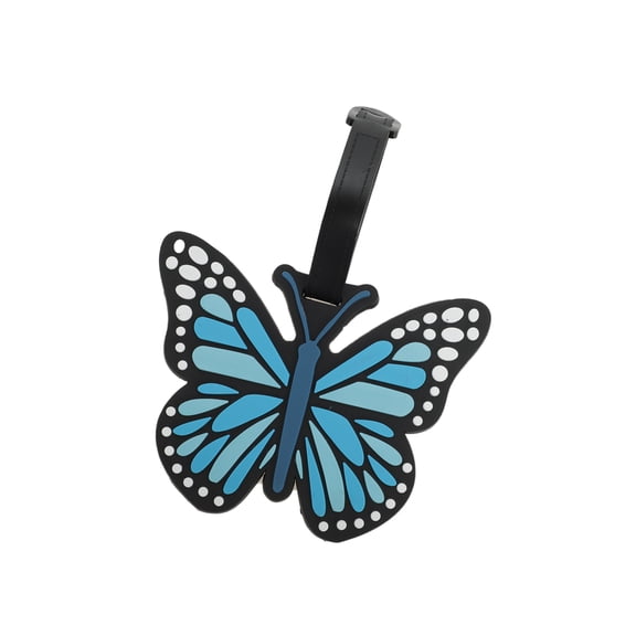 Vocoste 1 Pc Travelling Butterfly Luggage Tag Blue Soft PVC Rubber