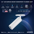 thumbnail image 7 of LUXRITE 2.5" LED Adjustable Directional Spotlight, 5CCT 2700K-5000K, 1100LM, CRI90, 15W, Dimmable, 120-277V, ETL, White, 7 of 7