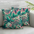 thumbnail image 3 of JRXY  Banana Leaf Throw Pillow Cover Tropical Green Leaves in The Pink Background Decorative Rectangular Pillowcase for Sofa and Bed Couch White, 3 of 5