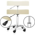 thumbnail image 3 of Saloniture Rolling Hydraulic Salon Stool with Large Seat - Adjustable Swivel Chair for Spa, Shop, Salon, Massage, Medical, Work or Office, Cream, 3 of 7
